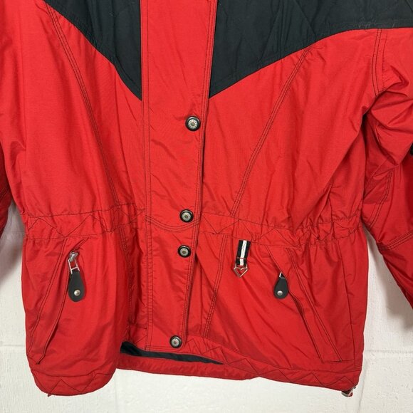 VTG Obermeyer Womens Ski Jacket Thermolite 90s Cinch Waist Hood Winter Sports 10 - Picture 4 of 14